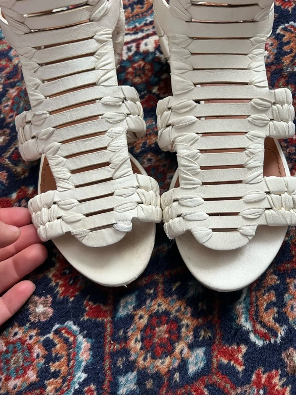 Givenchy White Braided Gladiator Sandals, size 36.5 - Picture 7 of 8